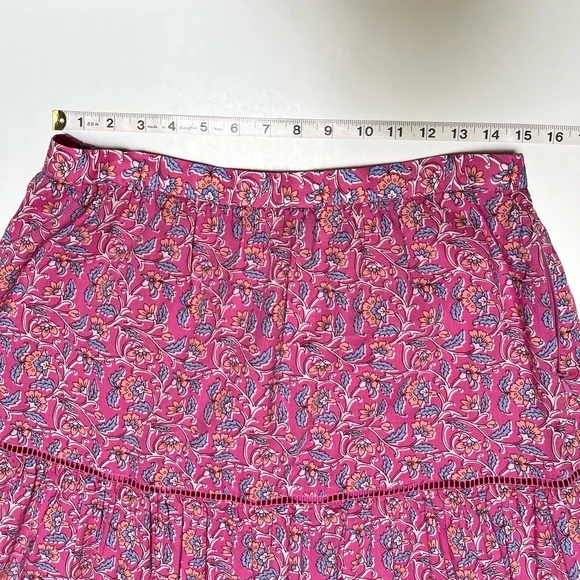 J Crew pink vines block print skirt - Picture 7 of 11